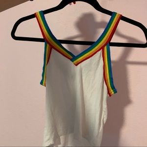 Rainbow Trim Crop Top